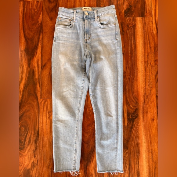 Agolde Sophie Light Wash Raw Hem Denim Jeans 24 Waist 00 Ankle - Picture 6 of 12